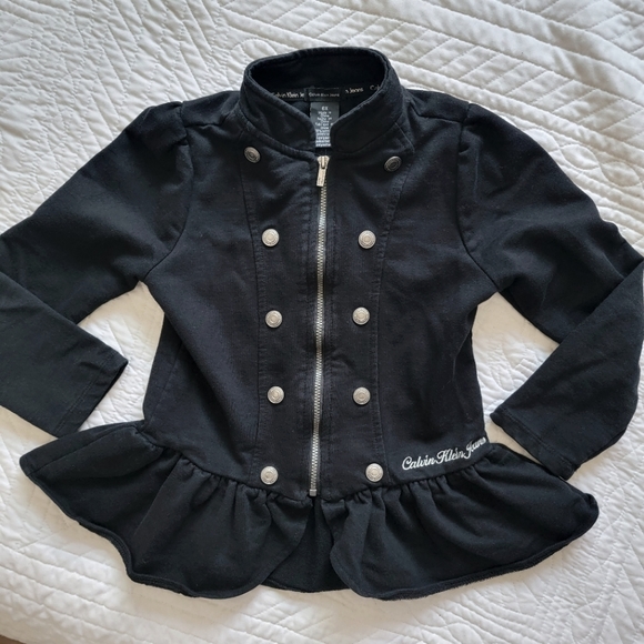 Calvin Klein Jeans Other - 🔥4/$16🔥 Calvin Klein Jeans Girls Black Lightweight Zip Jacket/Sweater Size 6X